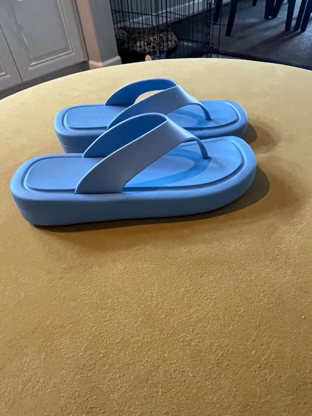 NEW Jeffrey Campbell Darcie Blue Platform Thong Sandals Sz 9 Resort Cruise